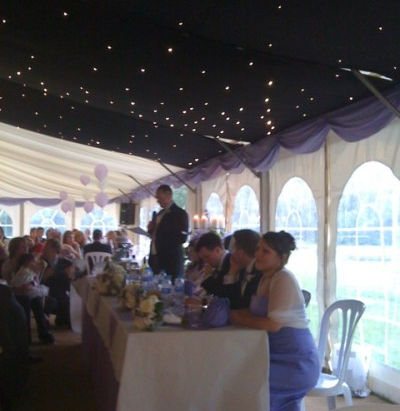 Roger giving his father of the brides speech