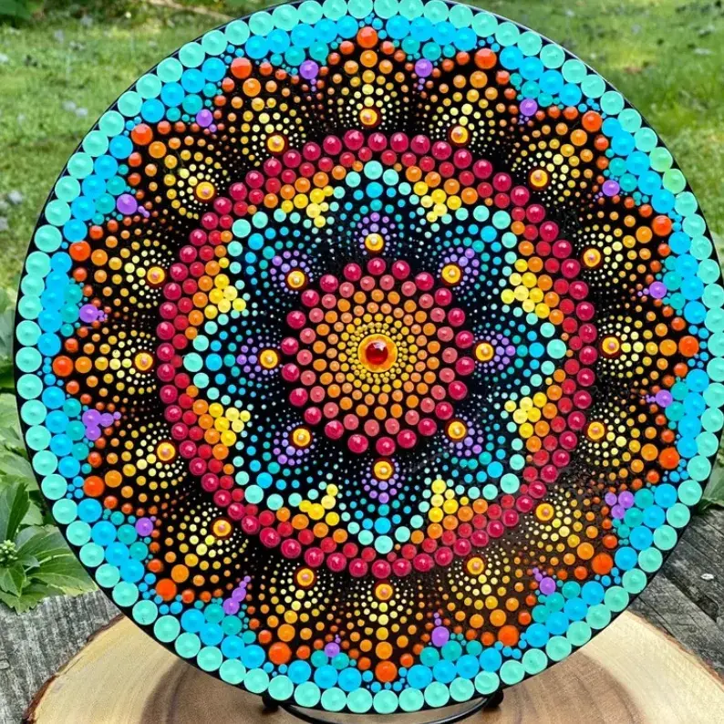 Turquoise Dot Mandala 
