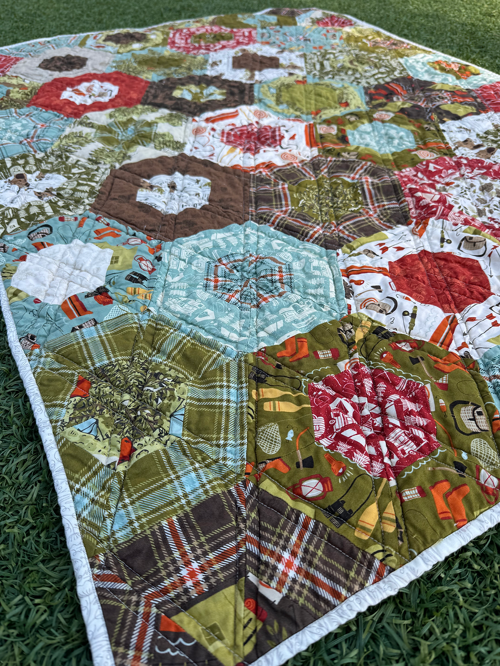 Finished hexagon quilt