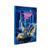 Thumbnail: MOONLIGHT SWANS  Framed LED Crystal Art  Kit -  Canvas Kit 40 x 50cm