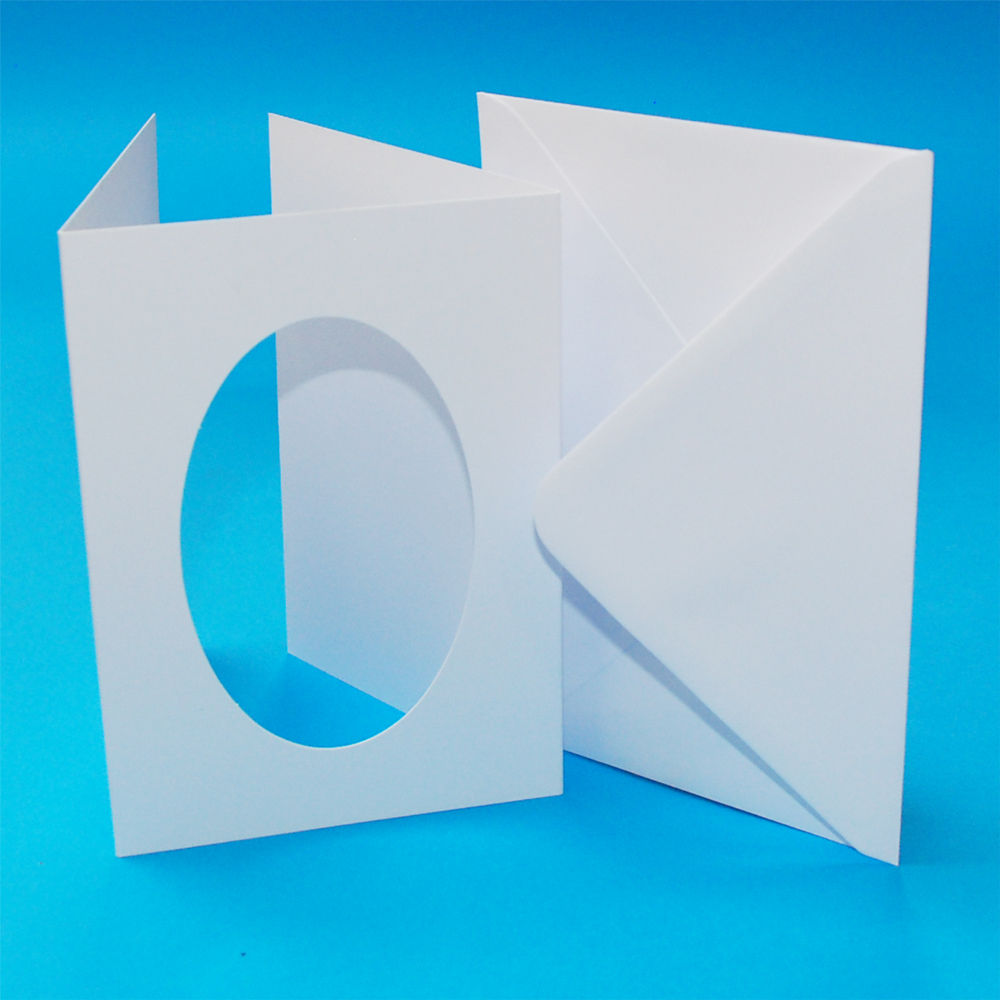 3-Fold Oval Aperture Cards & Envelopes - C6 White Smooth