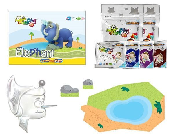 Thumbnail: Jumping Clay Air Dry Clay Modelling Kit - ELEPHANT