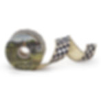 Mackenzie-Childs Courtly Check, Black and White Checked Ribbon 2"