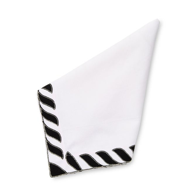 Black And White Rope Border Napkin