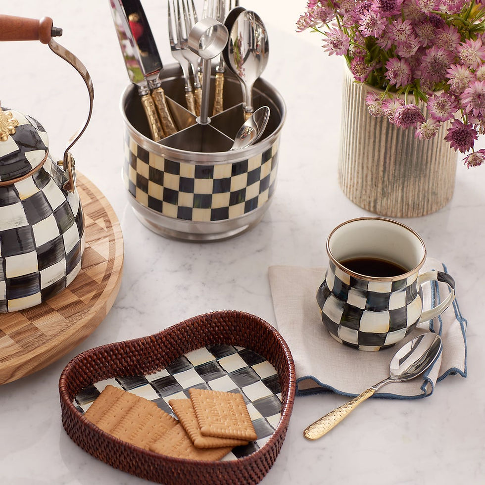 Thumbnail: Supper Club Flatware Caddy - Courtly Check Display