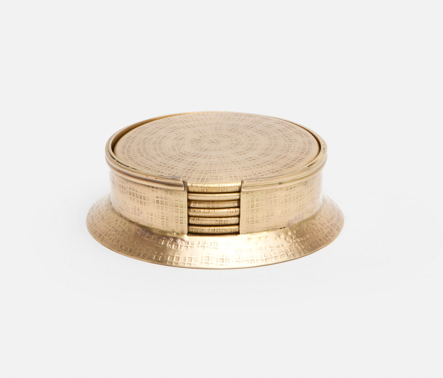 WINSFORD- Antique Brass set of 6 Coasters by Blue Pheasant