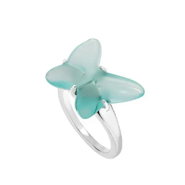 Lalique Green Butterfly Ring Size 53