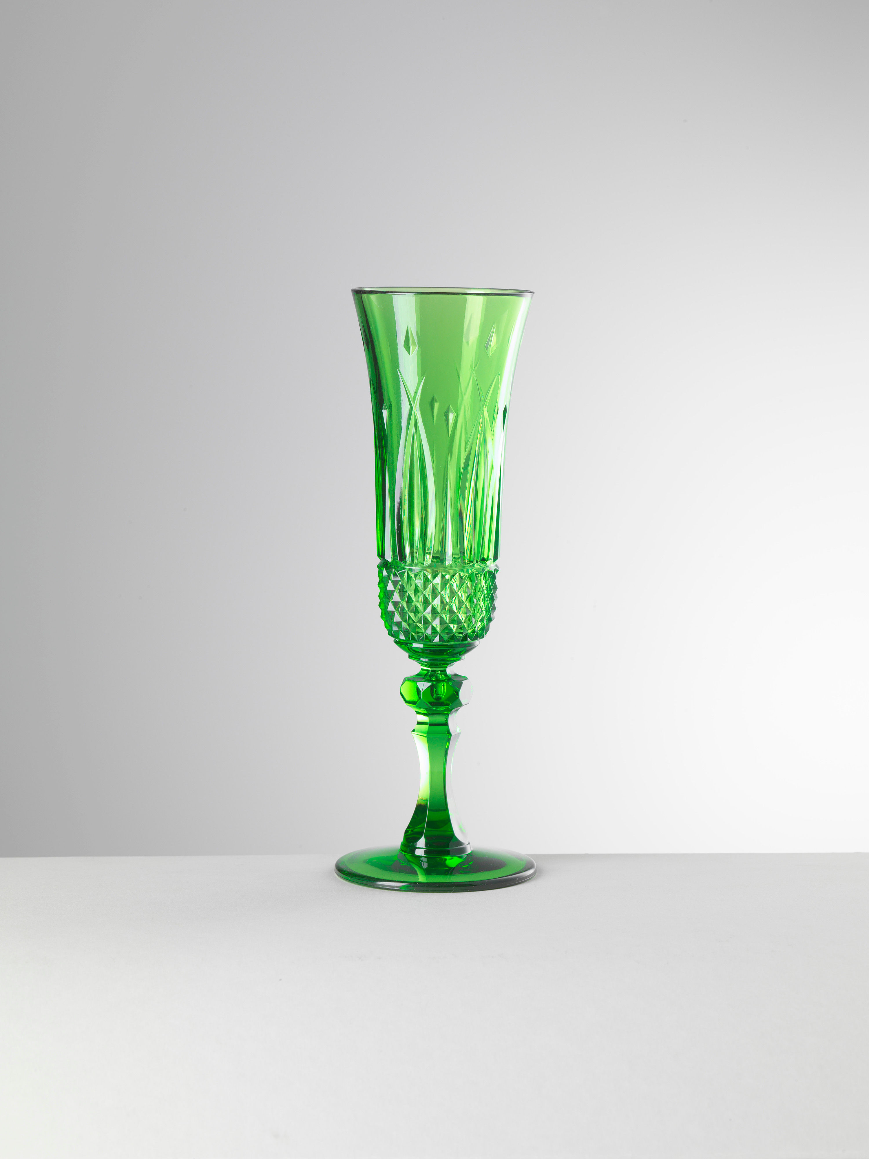 Set of Nuova Italia Flutes in Green from Mario Luca Giusti