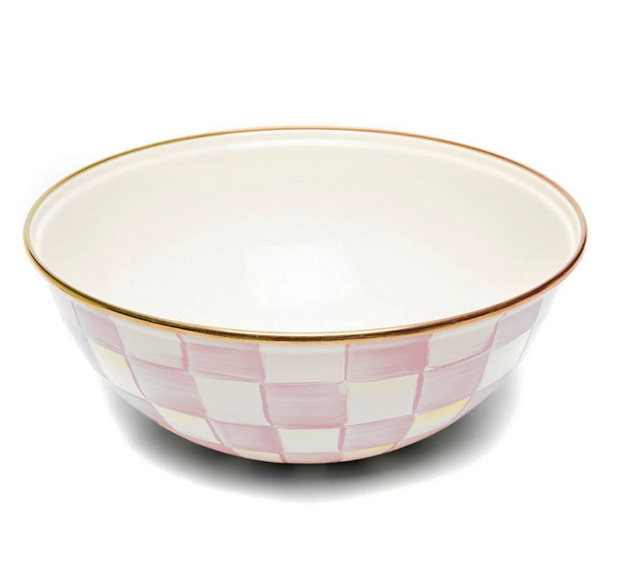 Mackenzie-Childs Rosy Check, pink and white checked medium everyday bowl