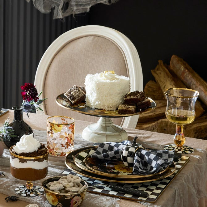 Thumbnail: Wild Rose Brown Large Pedestal Platter
