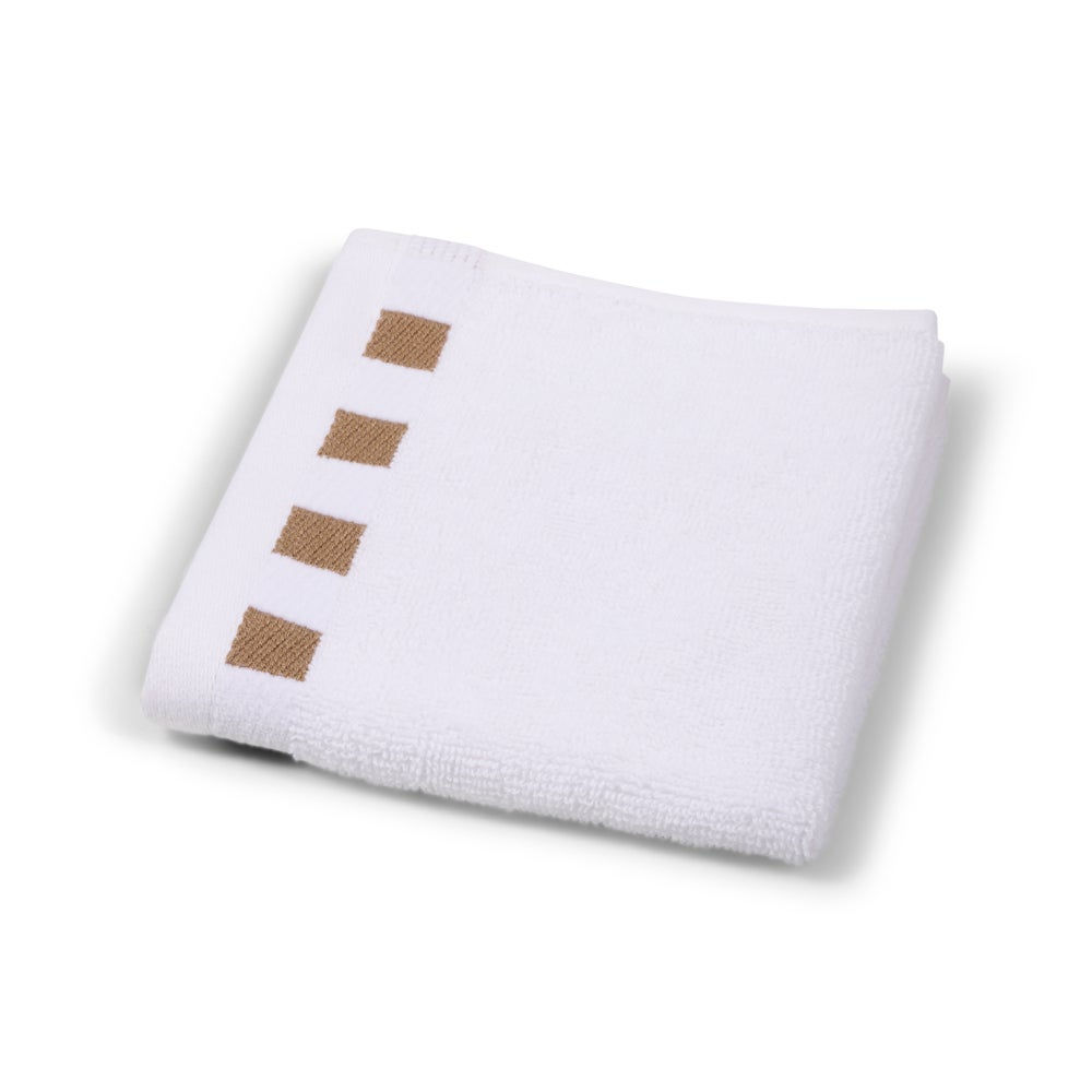 MacKenzie-Childs Washcloth with Mocha Check Border