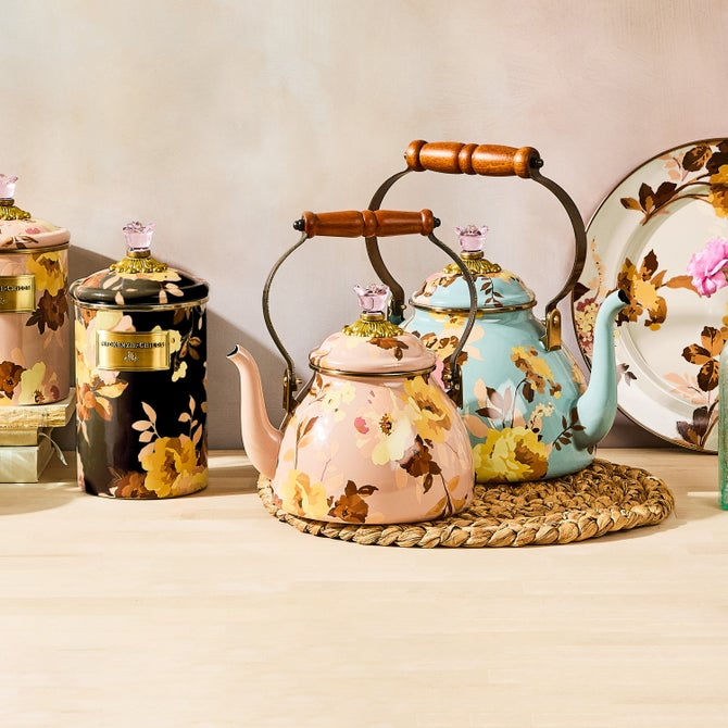 Thumbnail: Wild Rose Mauve 2 Quart Tea Kettle