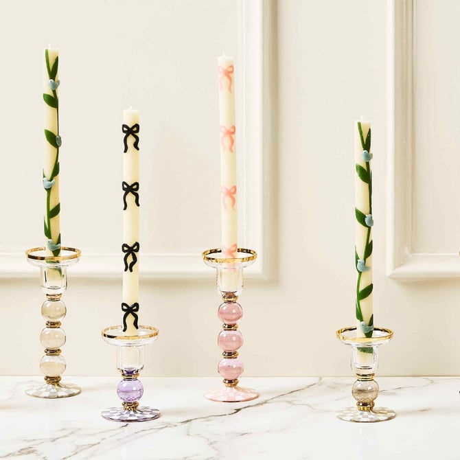 Thumbnail: Rosy Check Large Glass Candlestick