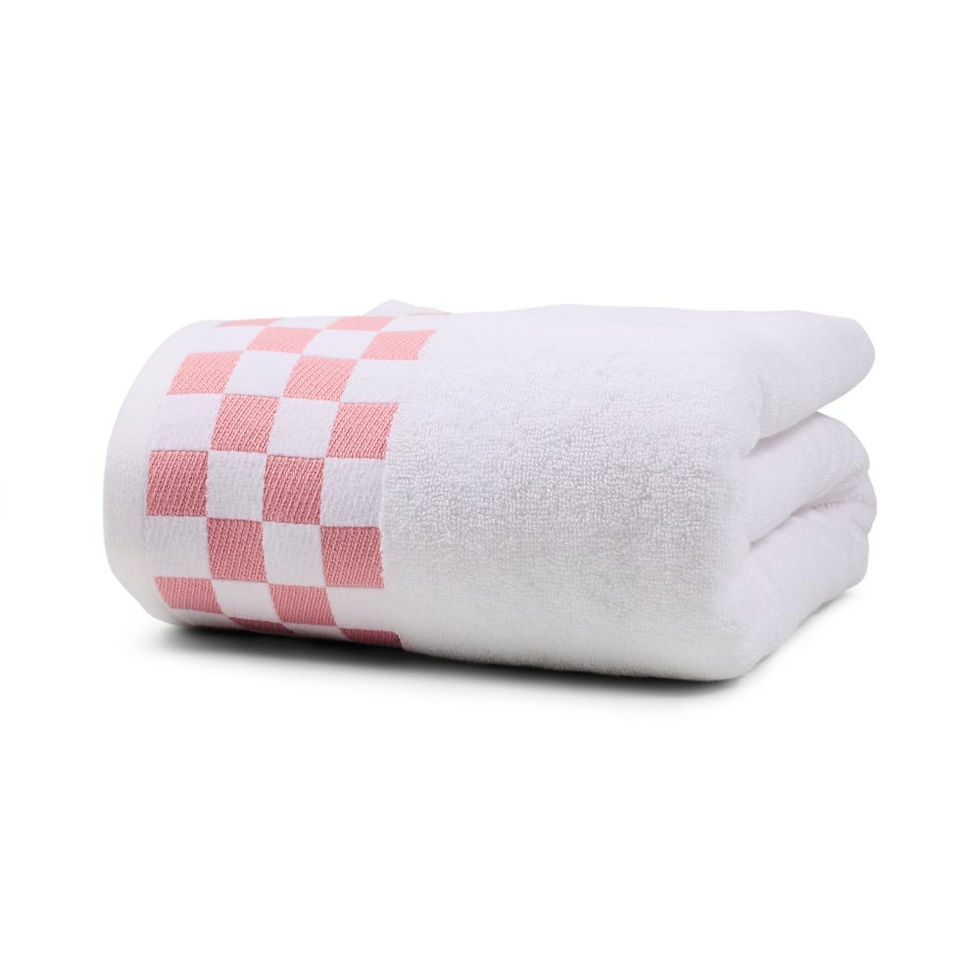 MacKenzie-Childs Bath Sheet with Rose Check Border