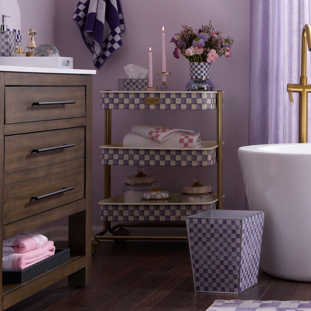 Violet Check 3-Tier Kitchen Cart