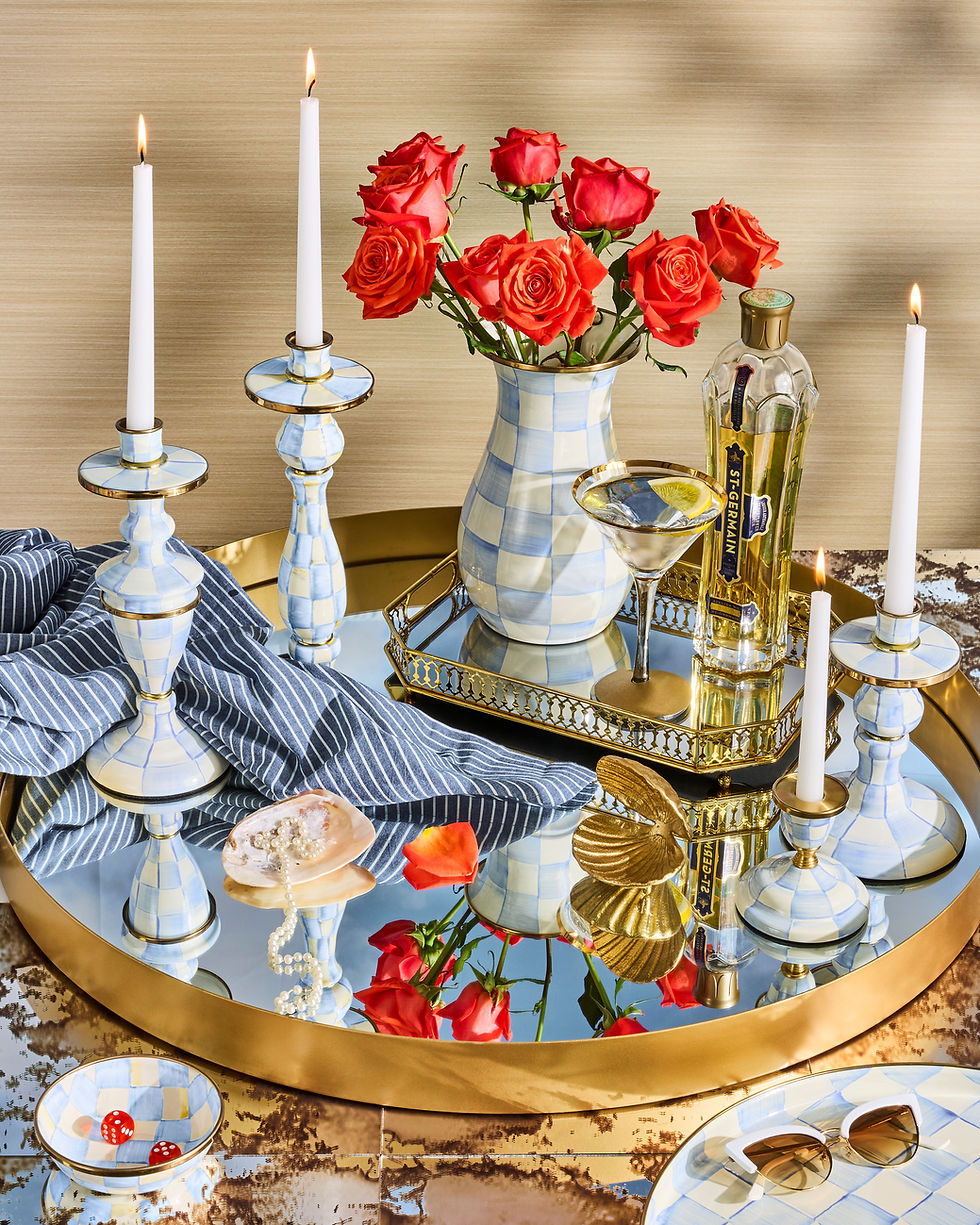 Thumbnail: MacKenzie-Childs Sky Check Small Candlestick