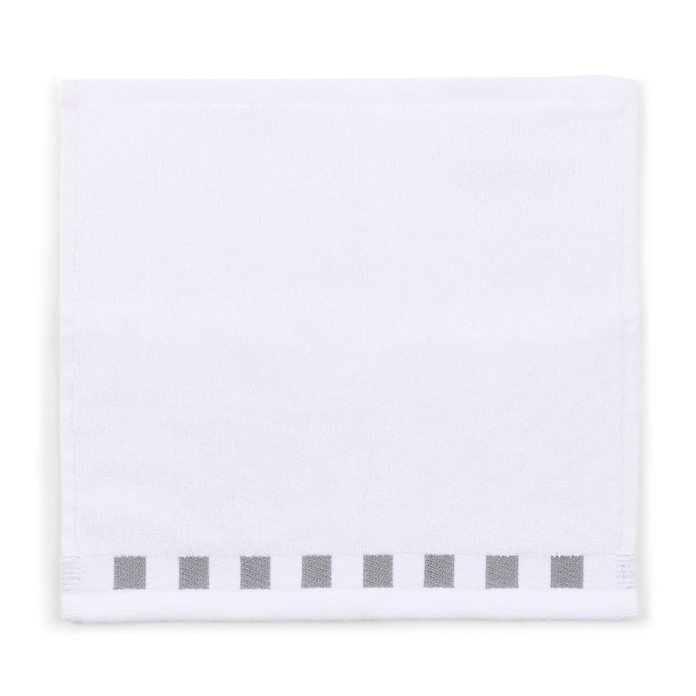 MacKenzie-Childs Washcloth with Grey Check Border