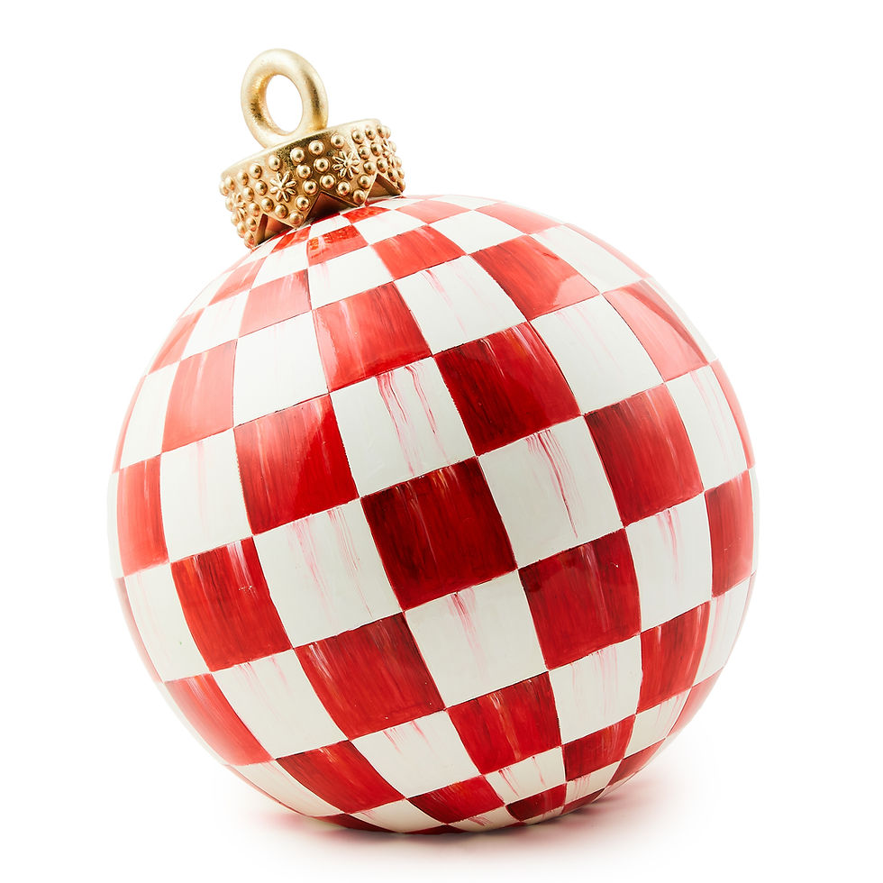 Mackenzie-Childs Red and White Check Tabletop Ornament