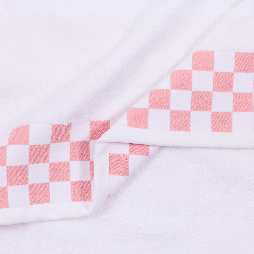Thumbnail: MacKenzie-Childs Bath Sheet with Rose Check Border