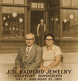 Interior view of  Robson's Jewelrs in Baytown TX - elegant display of fine jewelry, engagement rings, and custom designs