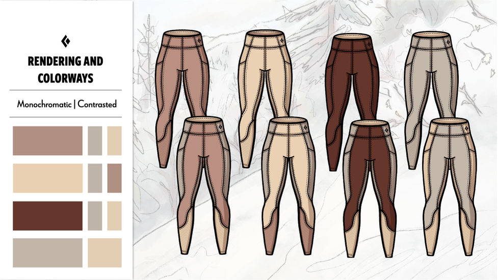 Rendering of Legging colorways