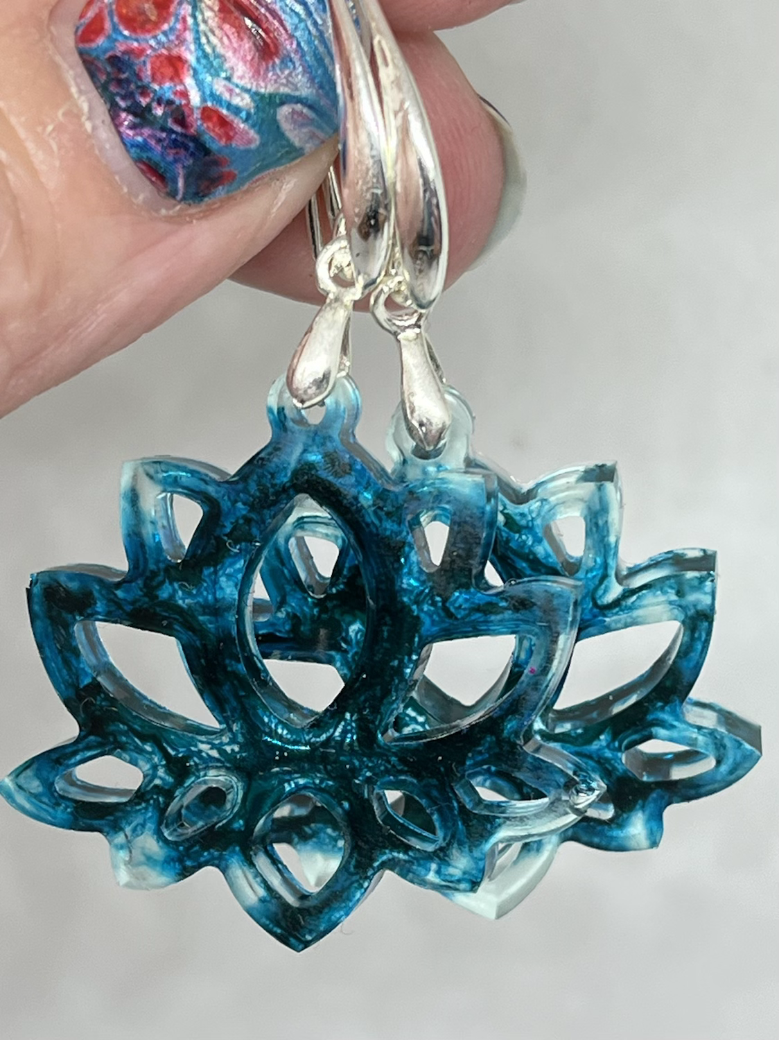 Zilveren lotusbloemoorbellen