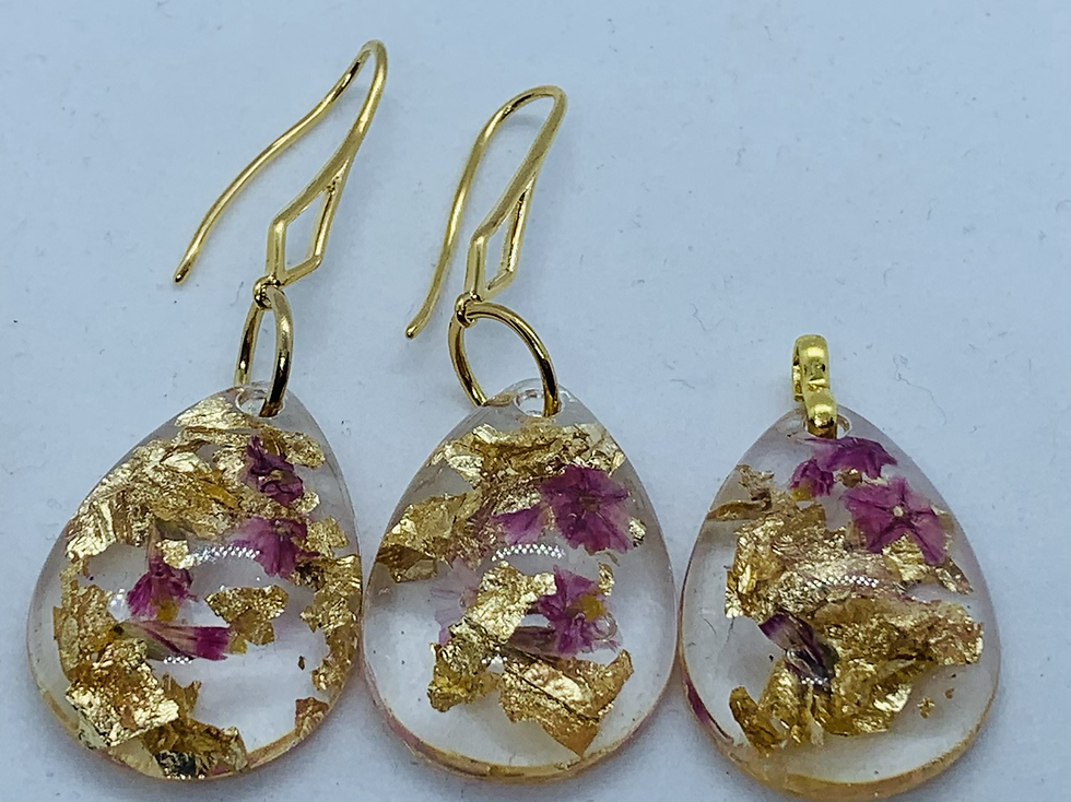 Thumbnail: Gouden druppels met bloemenset