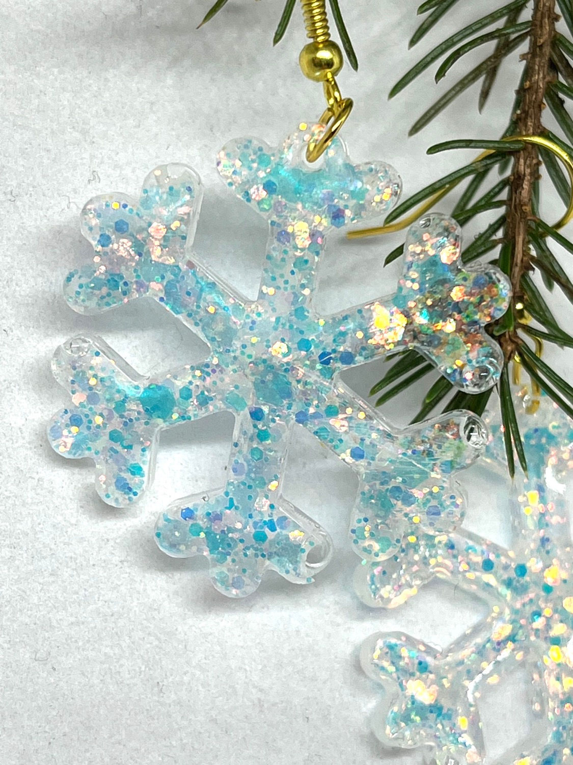 Glittersnow oorbellen 