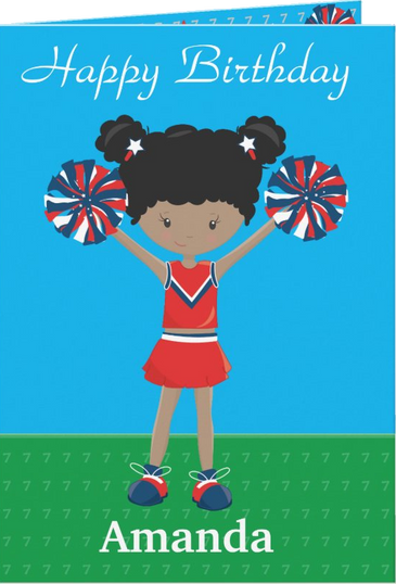 Cheerleader Happy Birthday Card Cover