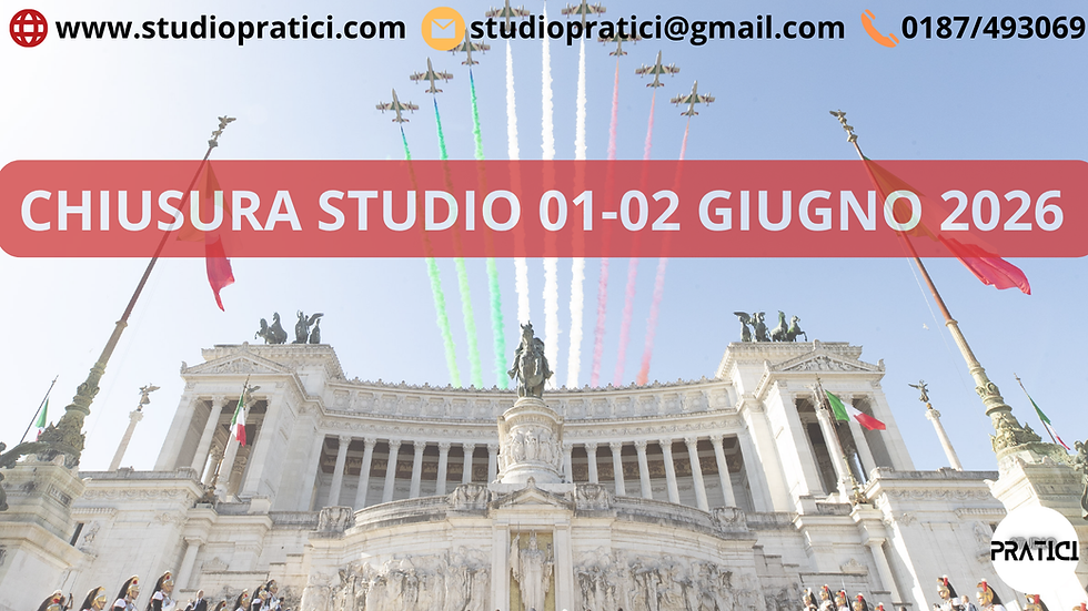 Chiusura Studio 01-02 Giugno