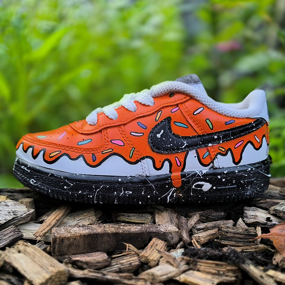 Miniature : Donuts Baby sneakers custom enfant donut orange noir Madebyju AF1