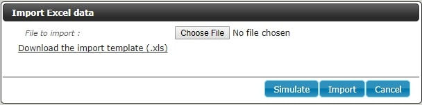 The Squash requirement import pop up allows you to choose the file to import and download an import template