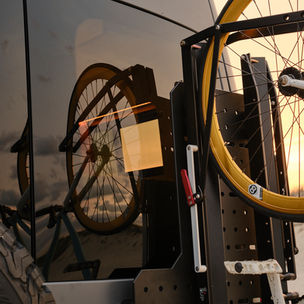 Mothership 170WB Sprinter with exterior add-ons bike rack and storage