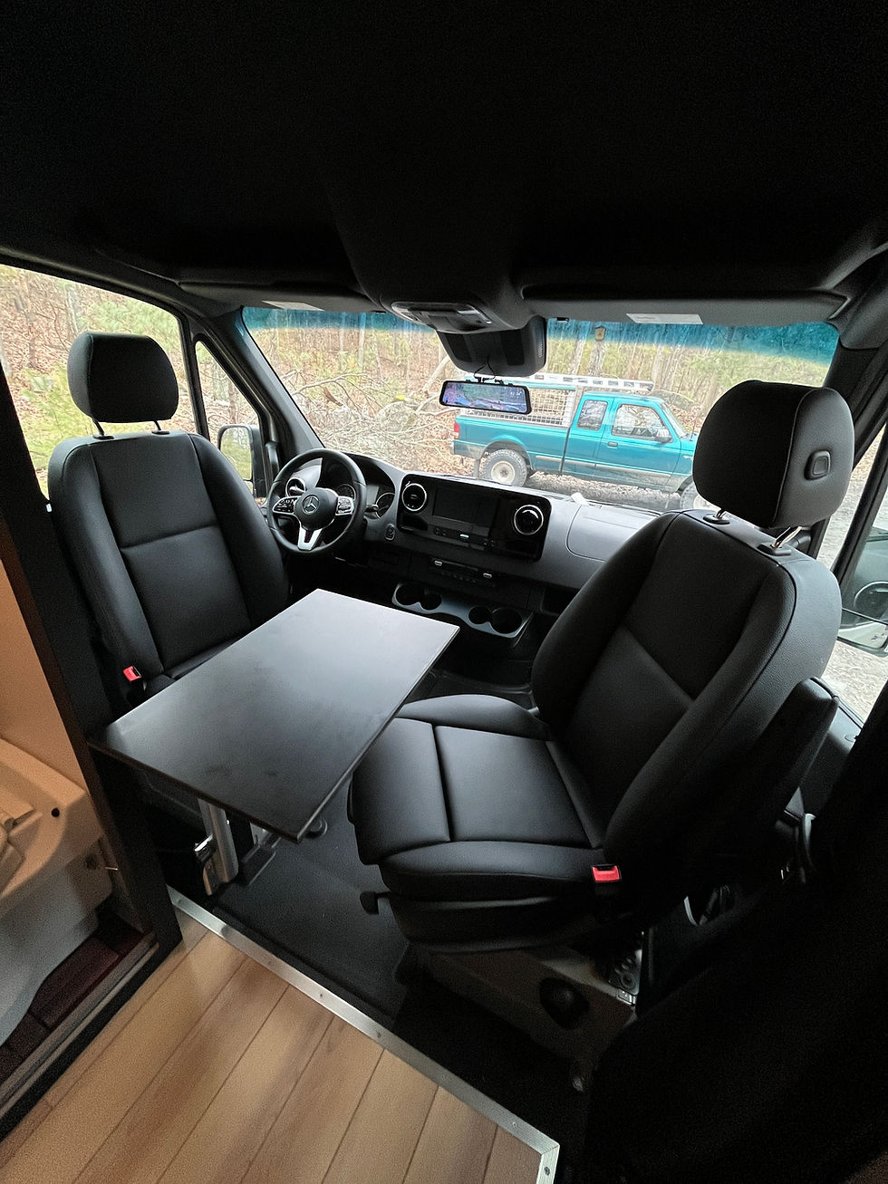 Dinette space in 144WB Sprinter Layout Camper Van