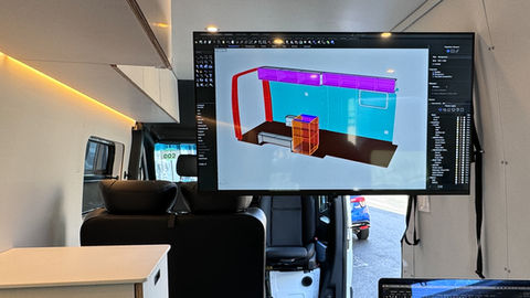 mobile office van conversion with tv