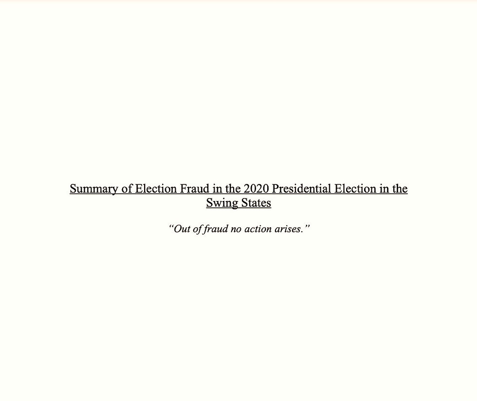 Summary of Election Fraud in the 2020 Presidential Election in the Swing States