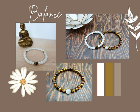 Partner armbanden 'Balance' met Tijgeroog en Seleniet