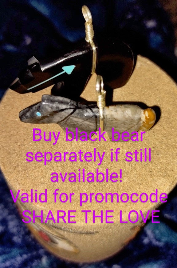Thumbnail: Horse pendant ~ jasper with silver wrap