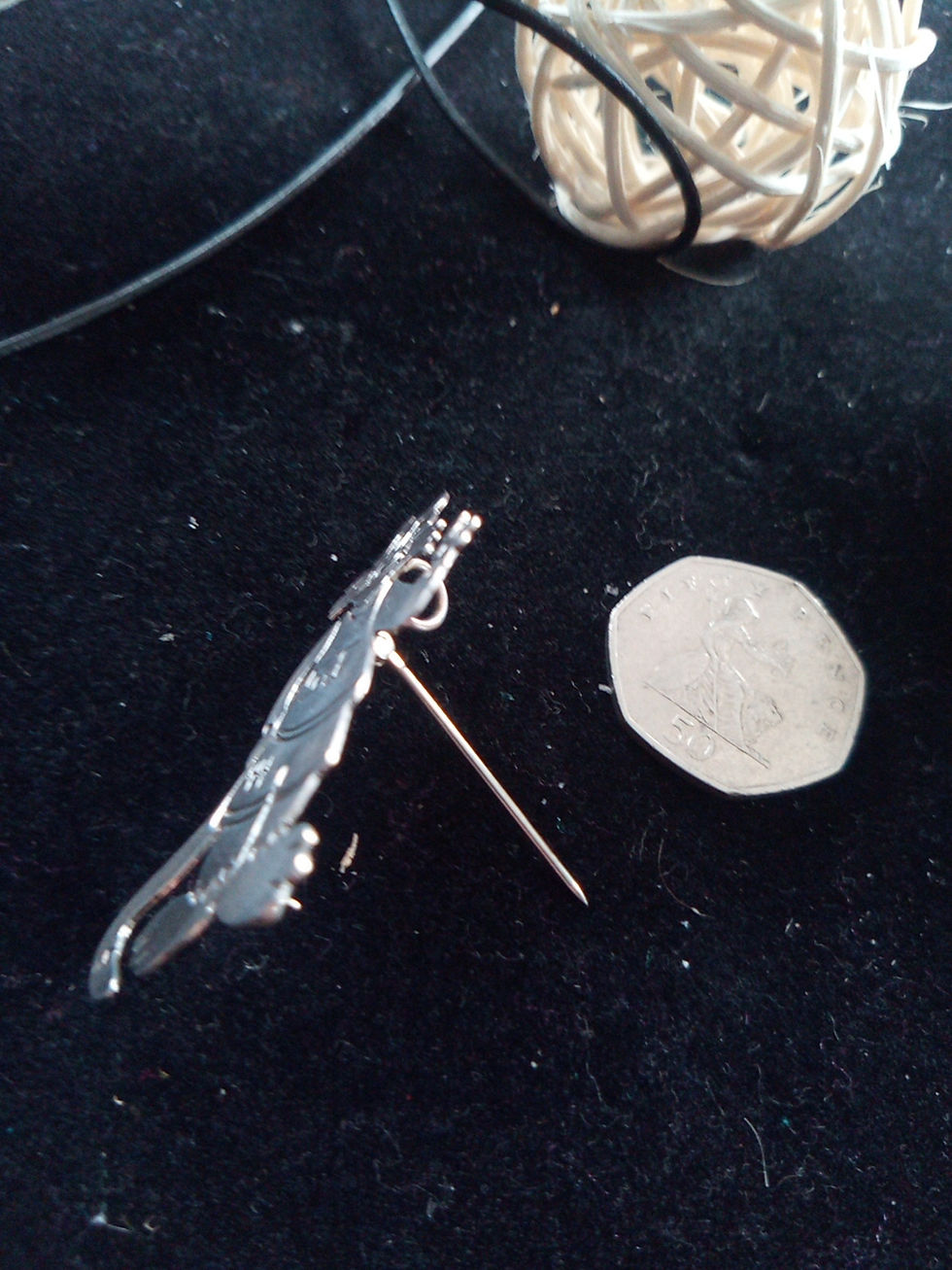 Thumbnail: Puddytat pendant & brooch with leather necklace