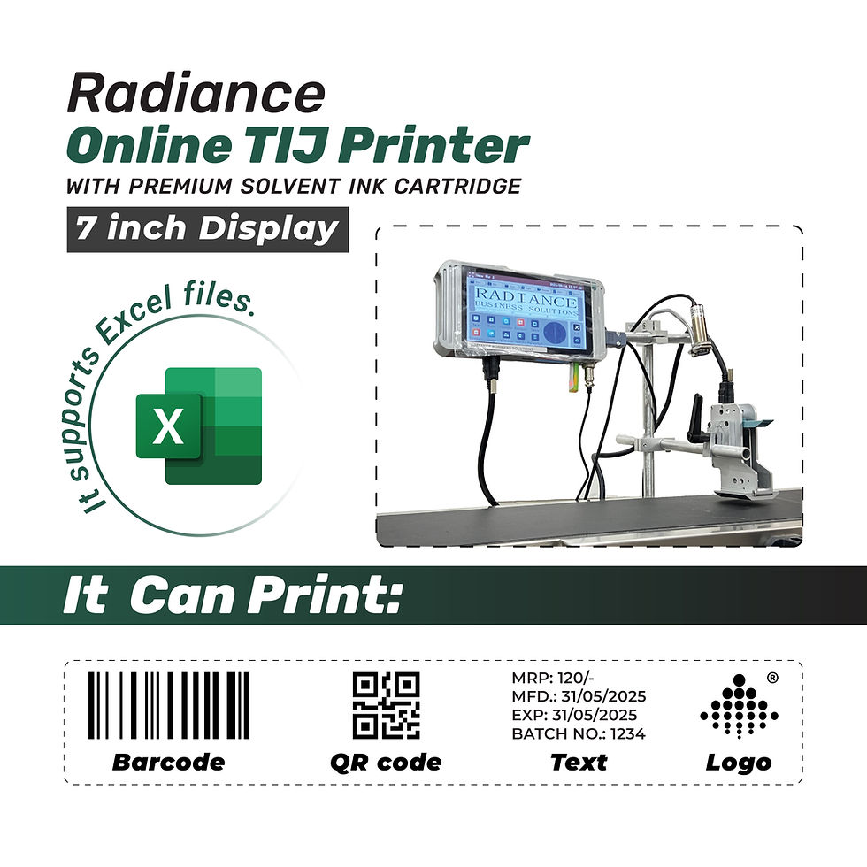 Thumbnail: Radiance 7 Inch Online TIJ 12.7mm Printer with Single head (Without Conveyor)