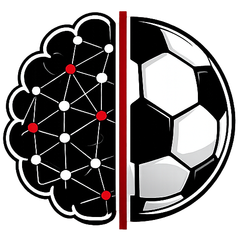 Logo für individuelle Fussballanalyse mit Gehirn und Fussball.