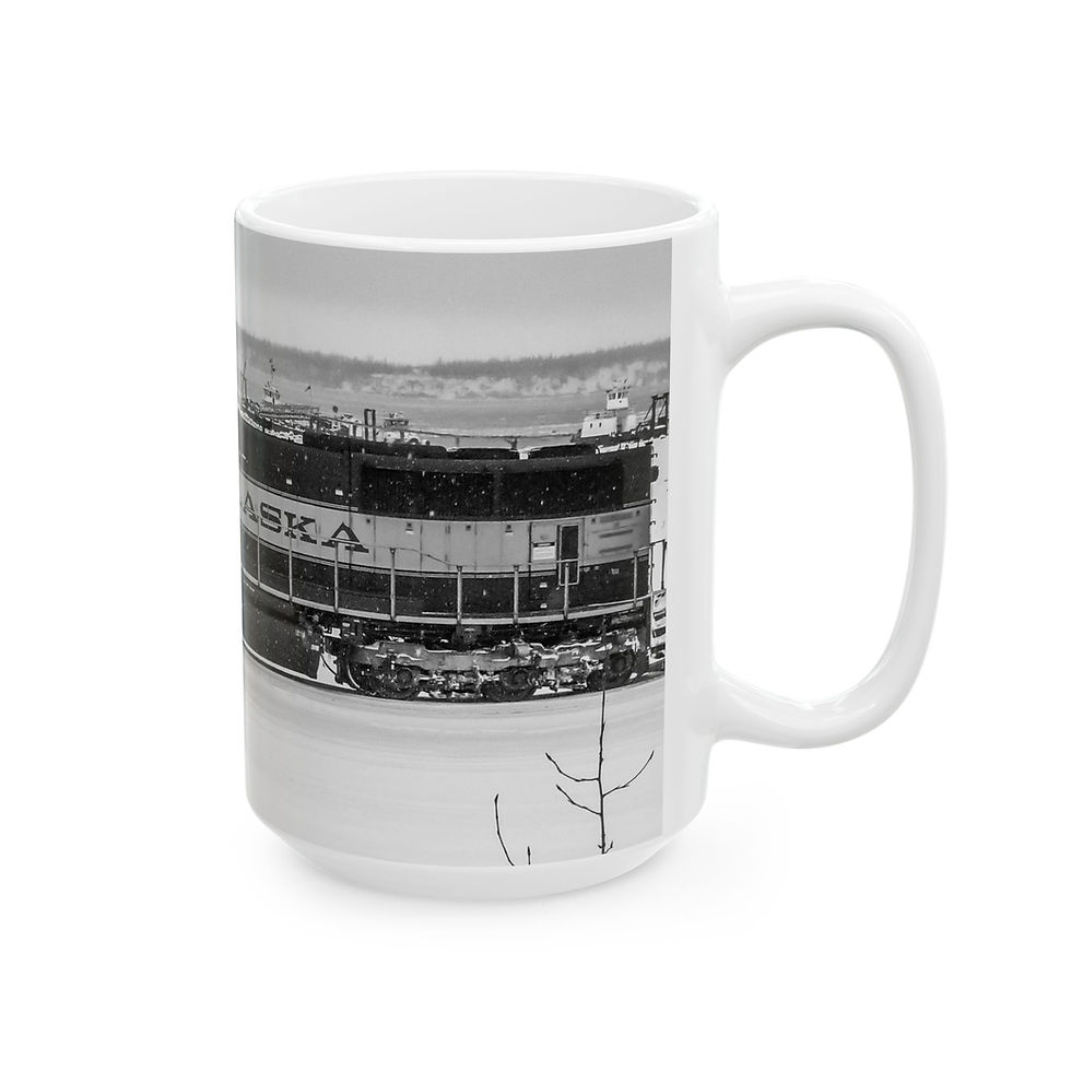 Thumbnail: Train of Visions BNW Ceramic Mug 11oz 15oz
