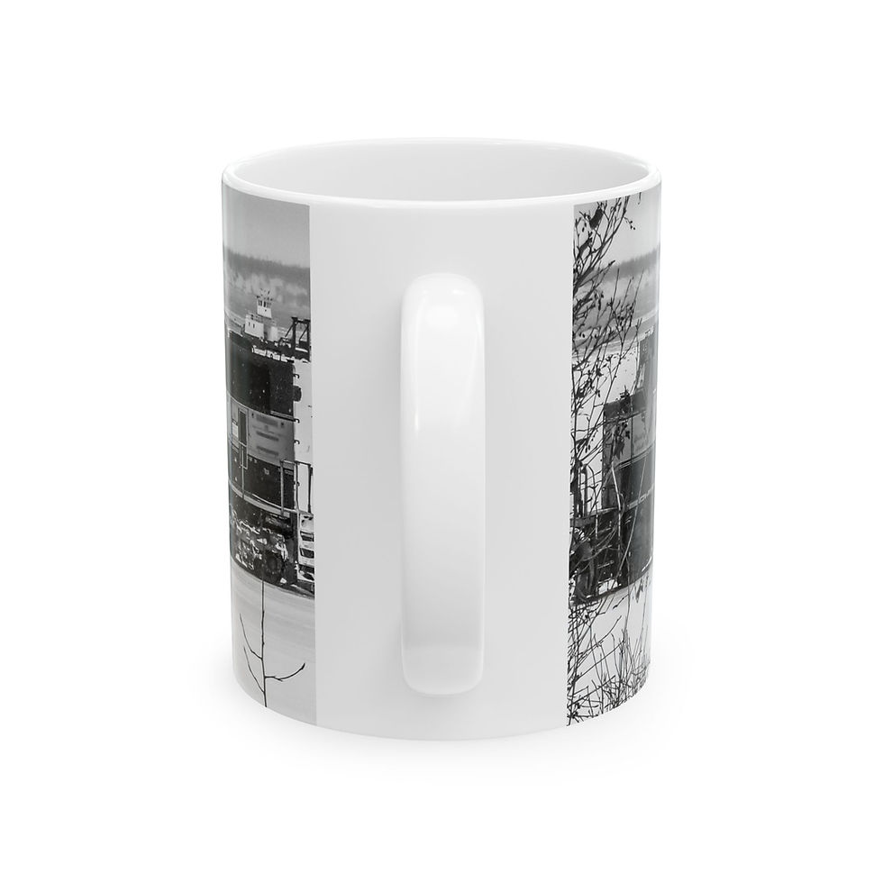 Thumbnail: Train of Visions BNW Ceramic Mug 11oz 15oz