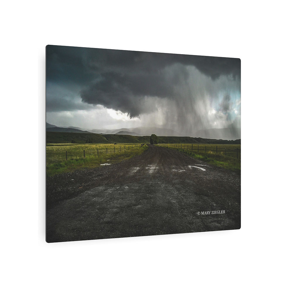 Thumbnail: "Wicked Skies and Country Roads" Metal Print, Montana