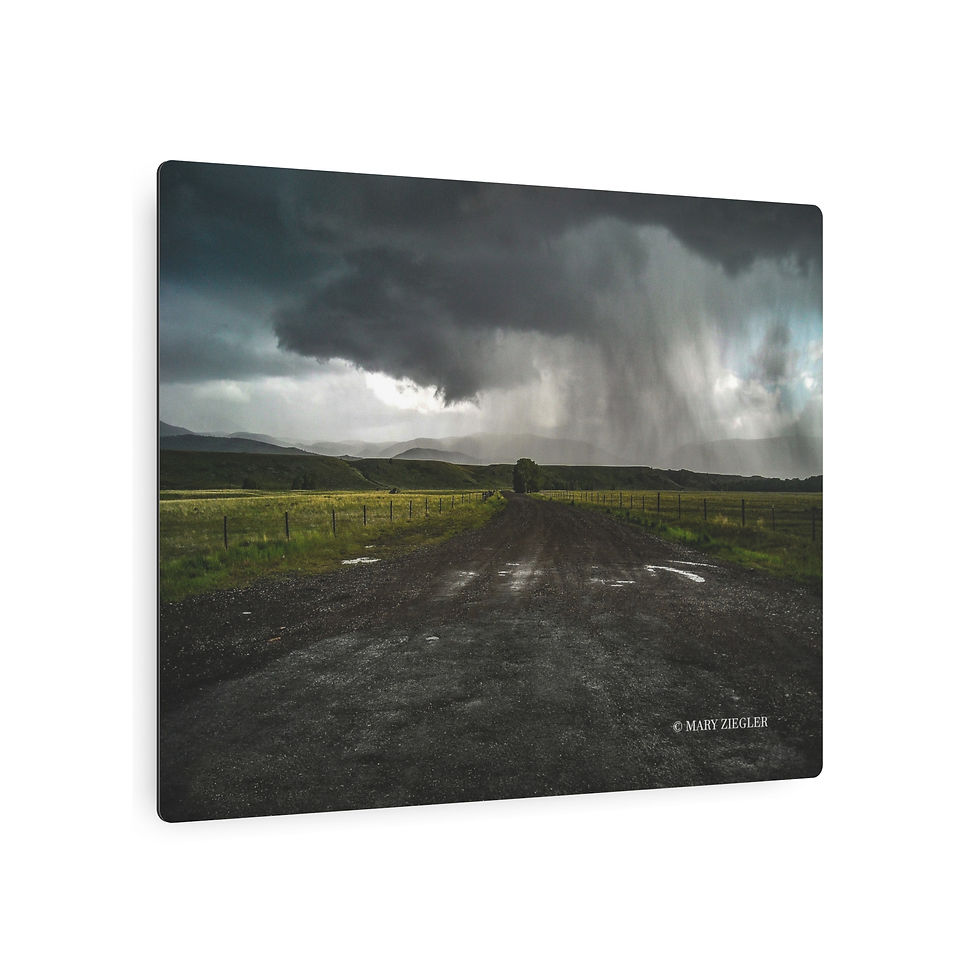 Thumbnail: "Wicked Skies and Country Roads" Metal Print, Montana