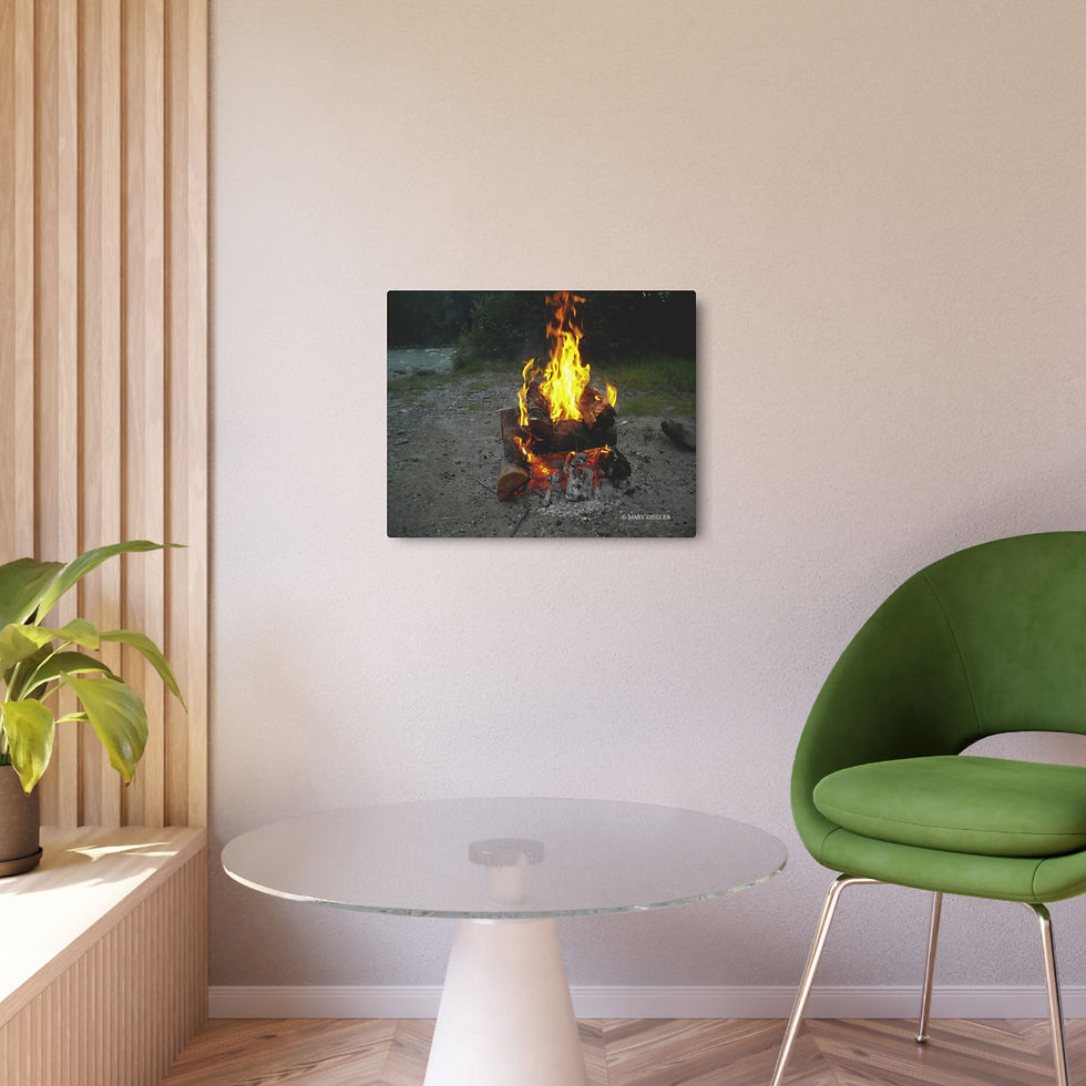 Thumbnail: "Dancing Flames" Metal Print, Squirrel Creek Campground, Alaska