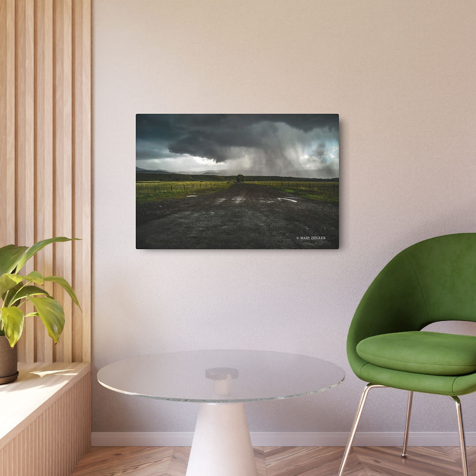 Thumbnail: "Wicked Skies and Country Roads" Metal Print, Montana