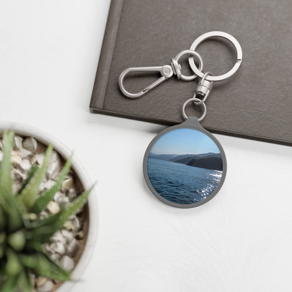 Thumbnail: Cobalt Sea Peaks Keyring / Key Tag