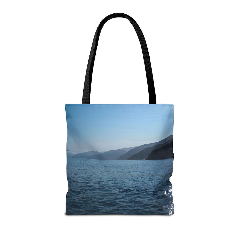 Thumbnail: Cobalt Sea Peaks Tote Bag 