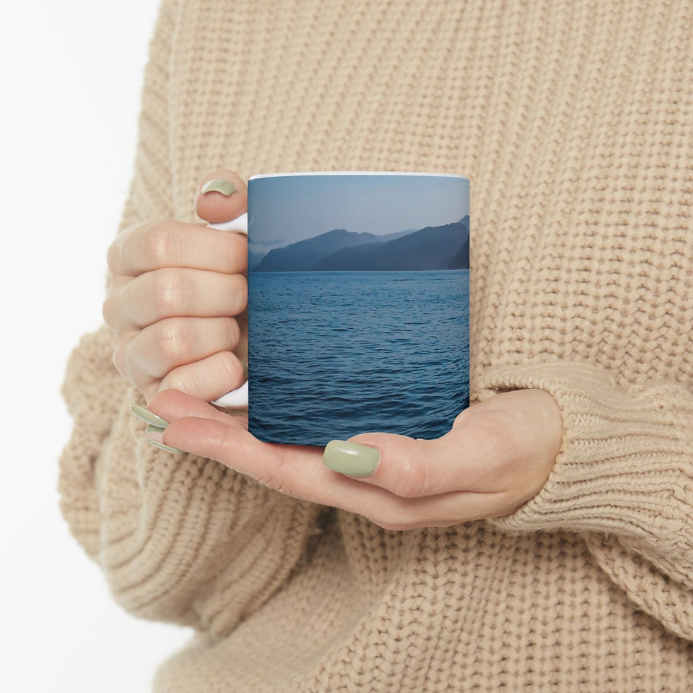 Thumbnail: Cobalt Sea Peaks Ceramic Mug 11oz 15oz